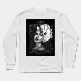 White flower Ladies Fine Art HomeDecor Wall Art Digital Prints Artwork Illustration Fine Long Sleeve T-Shirt